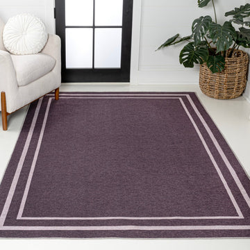Sloane Classic 2-stripe Border Washable Area Rug